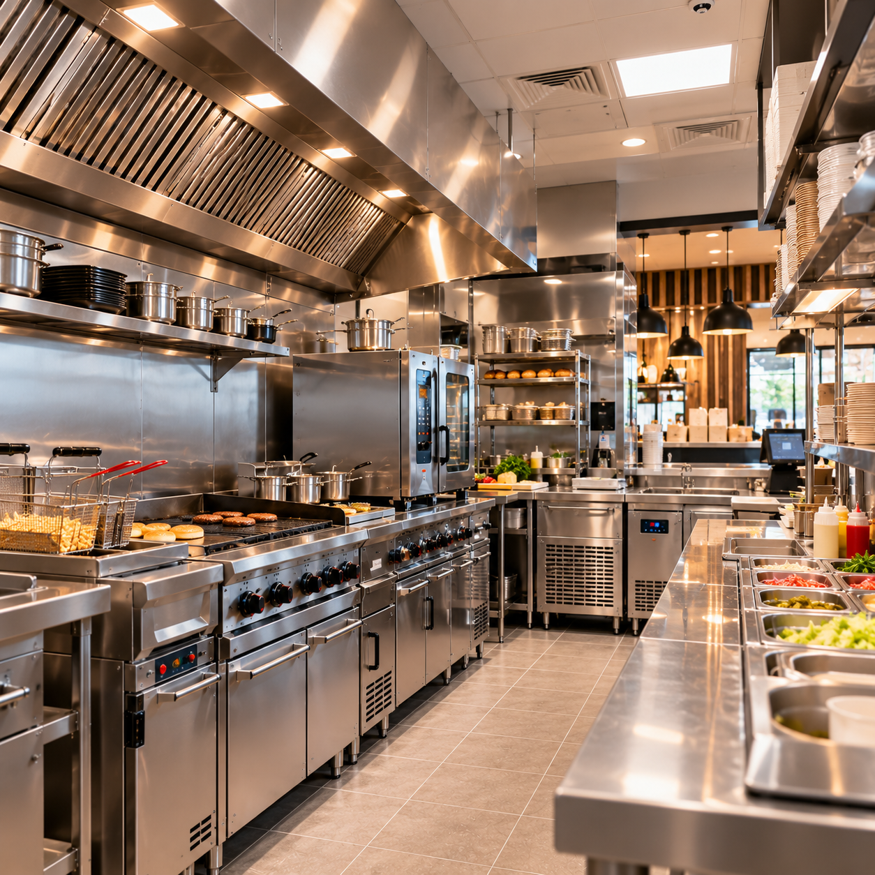 Cafe and quick service restaurant commercial kitchen