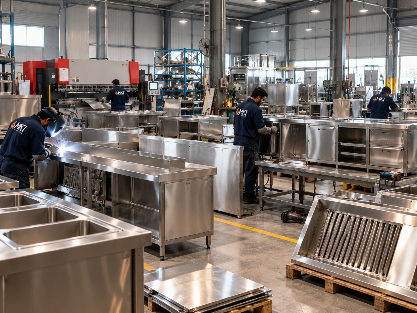 Custom stainless steel kitchen fabrication by MKI